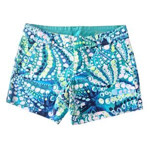 Lily Pulitzer Shorts Callahan Womens 2 Blue Colorful Cotton The Callahan Y2K